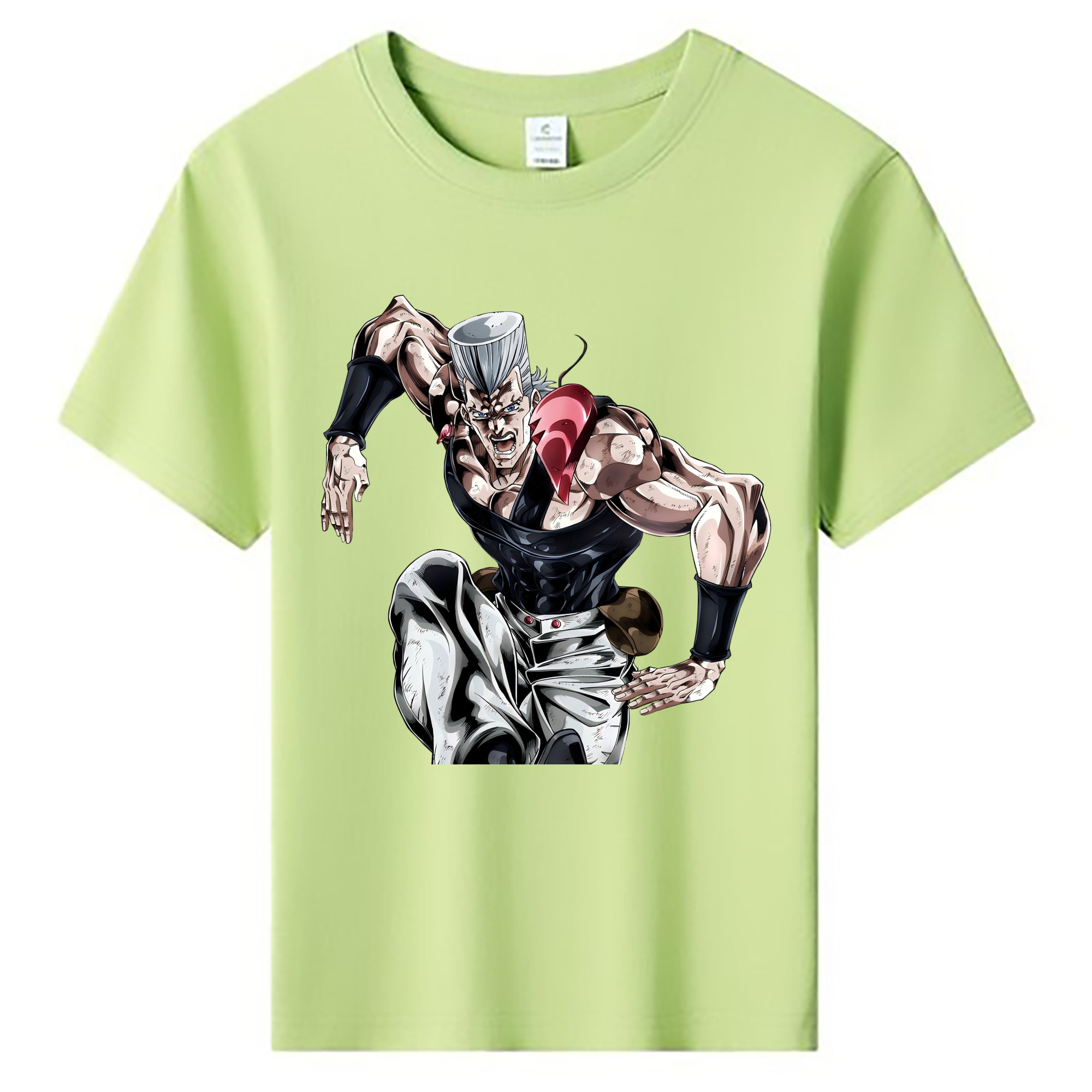 （画像用） ジョジョの奇妙な冒険 ジャン＝ピエール?ポルナレフ JoJo's Bizarre Adventure Jan Pierre Polnareff 綿100％キッズTシャツ（フロントプリント）